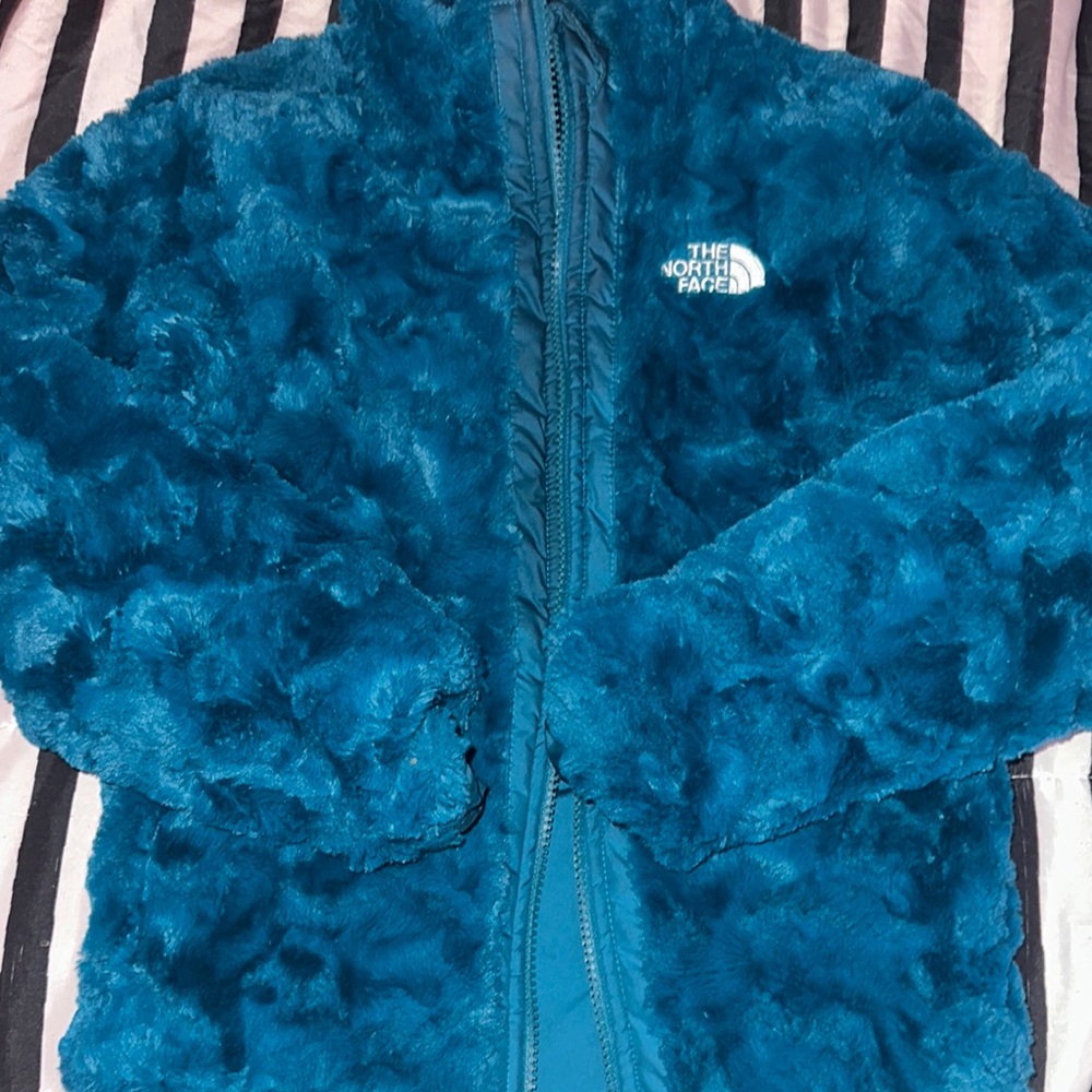 The North Face Kids Fuzzy Teal Jacket